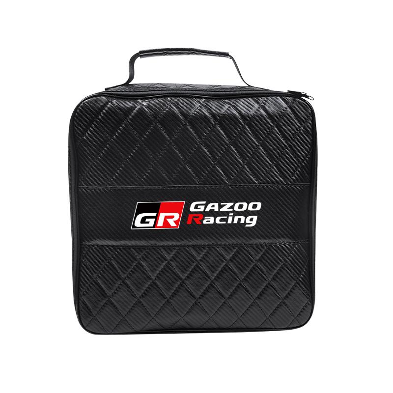 Car Charge Cable Storage Bag Sundries Organizer Valve Cap For Toyota RAV4 Yaris CHR Aygo Corolla Prius Camry Prado Avalon Hilux
