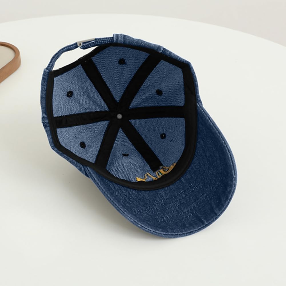 Cute Embroidery Excavator Kids Baseball Cap Adjustable Cotton Washed Vintage Cowboy Hat for Boys Girls Age 2-8