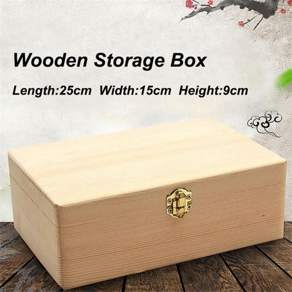 Lock Retro Organizer Wooden Vintage Storage Gift Bracelet Case Box Jewelry Wooden Box