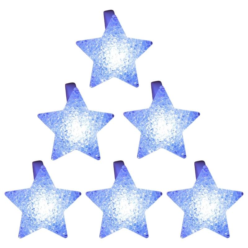 Pack of 6 Glowing Bracelets Fun Light Up Wristbands Bright LED Glowing Bracelets with Star for Kids and Adults Party Fun