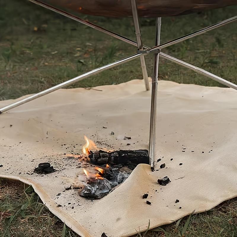 Fire Retardant BBQ Mat Reusable Fiberglass Fire Pit Mats Anti-Scald Protective Cover for Outdoor Picnic Camping Flame Carpet