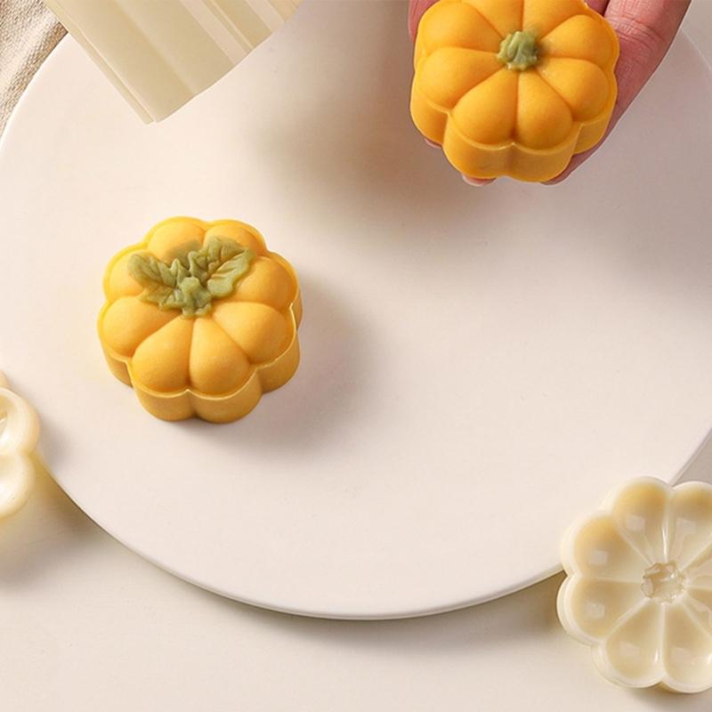 MidAutumn Festival Mooncake Makers Pumpkins Shape Moon Cake Mold Cookie Stamps DIY Hand Press Cookie Dessert Cutters