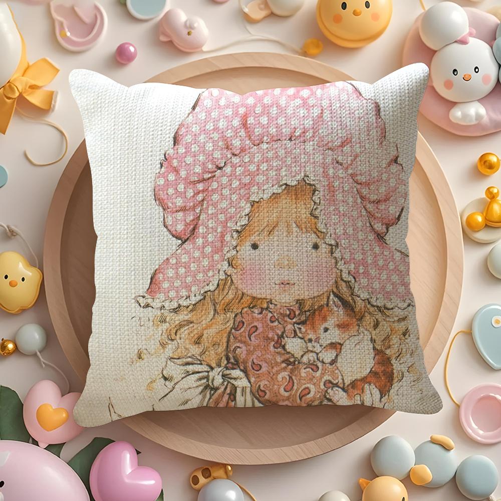 Sweet Anime Baby S-Sarah Kay Pillow Case Sofa Living Room Bedroom Headboard Backrest Cushion Square Cushion