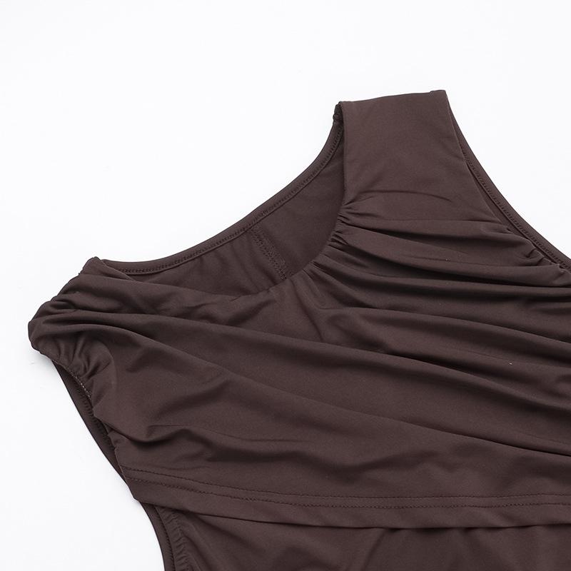 Spring Women's Fashion Dress Socialite Ethos Elegant Slim Pleated Vest Dress