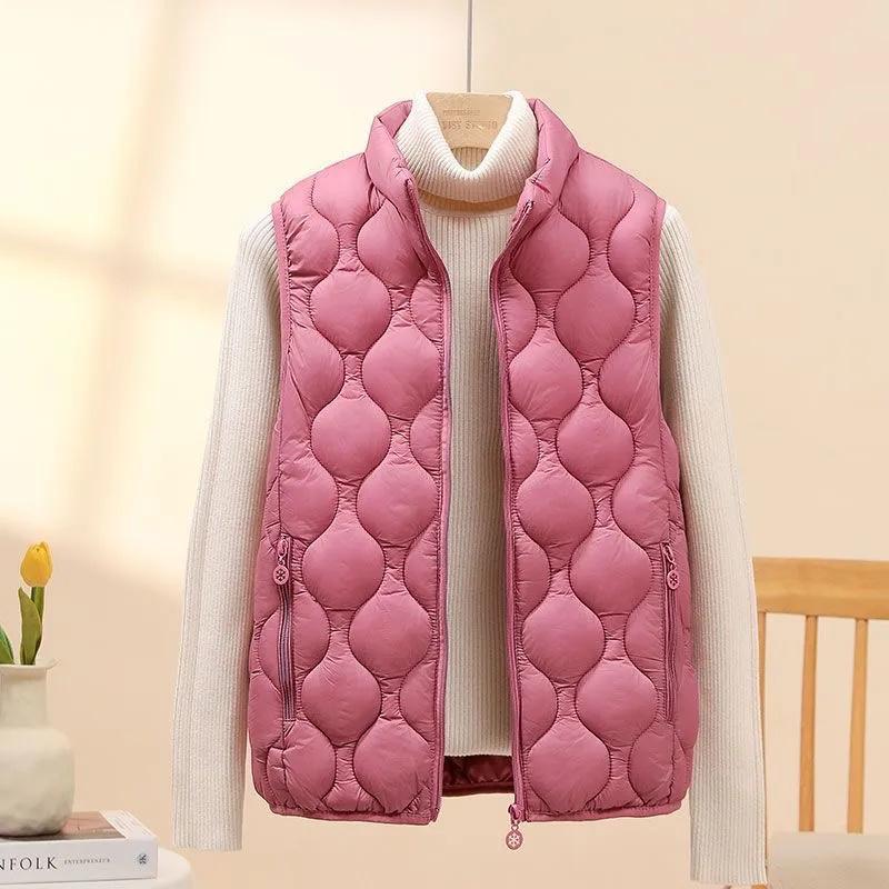 Female Short Lightweight Down Cotton Vest Jacket Autumn Winter Slim Warm Sleeveless Waistcoat Women's Casual Wear