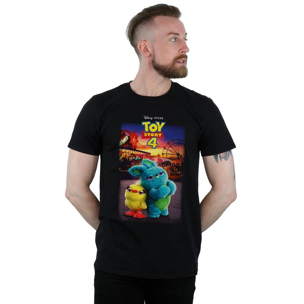 Disney Mens Toy Story 4 Ducky And Bunny Poster T-Shirt