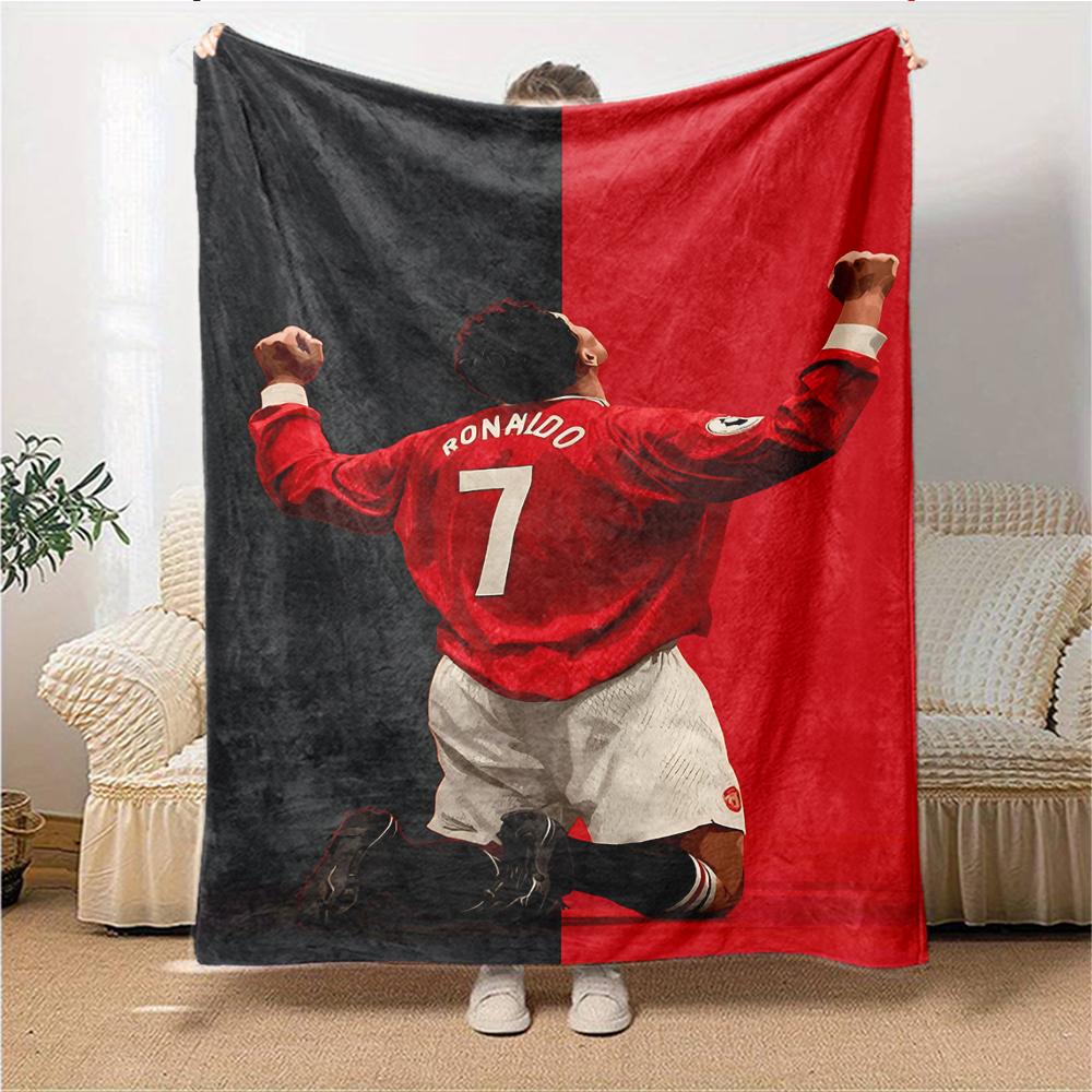 Soccer Player Action Blankets Flannel Printed Breathable Warm Throw Blanket for Home Office Bedspreads 0708a147