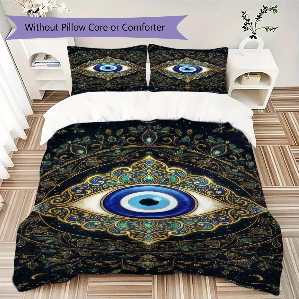 Evil Eye Pattern Bedding uilt Set uilt Cover Pillowcase Home Decoration Birthday Gift (1 * duvet cover + 2 * pillowcase  without core)165