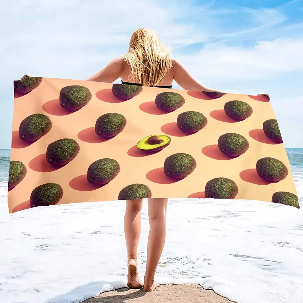 Avocado Beach Towels,Outdoors Pool Microfiber Towel Soft Fluffy and Super Absorbent Sand Free Quick Dry Lightweight Bath Towels