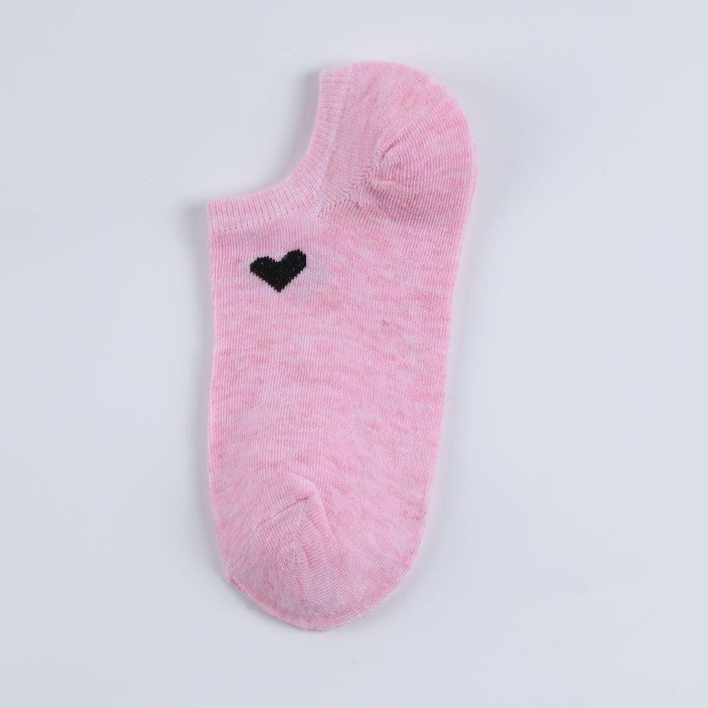 Women's Heart Pattern Low-Cut Invisible Socks – Breathable, Versatile, and Lightweight Summer Boat Socks.