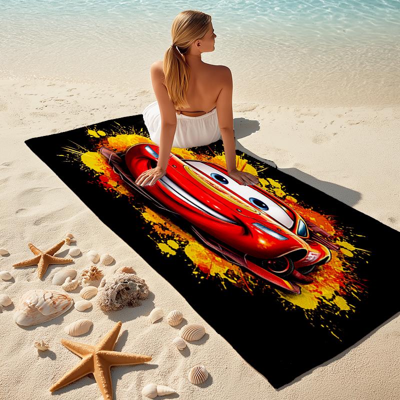 Lightning McQueen Beach Towel Outdoor Camping Beach Towel for Vacation Swim Outdoor Pool Absorbent Bath Towel