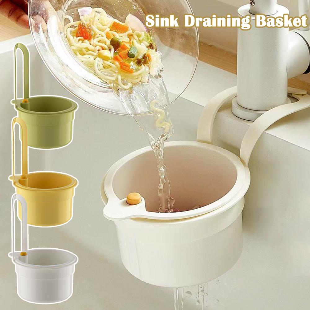 Hanging Sink Draining Basket Openable Bottom Cover Detachable Kitchen Garbage Filter Food Residue Filter Cleaning Water Basket