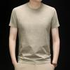 Men's Stretchy Breathable Ice Silk Short-Sleeve T-Shirt - Round Neck, Solid Color, Versatile Casual Base Layer for Summer.
