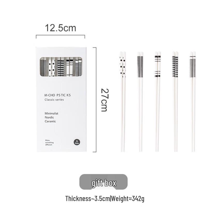 Elegant Black & White Hepburn Style Chopsticks