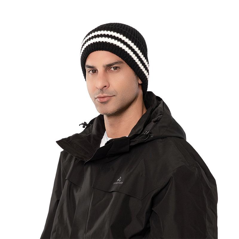 Vlněná pletená čepice v korejském stylu: Hřejivá, trendy, unisex podzimní/zimní čepice