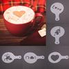 8Pcs Coffee Mold Christmas Pattern Portable Plastic Latte Coffee Decorating Stencil for Coffee Shop