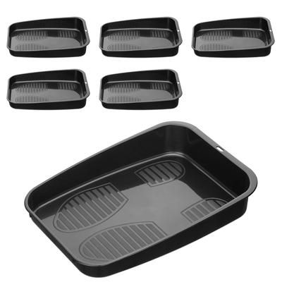 Navaris Shoe Trays, Set of 6 - Car Shoe Storage - Shoe Cabinet, Shoe Box, Storage Case - Shoe Storage, Car Tray, Entryway Storage - Black