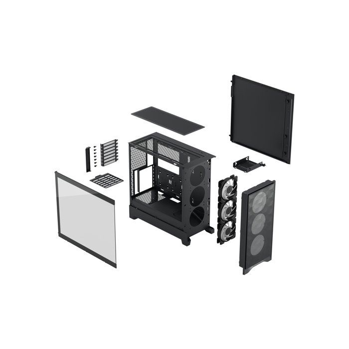 Boitier PC - FRACTAL DESIGN - FD-C-POA2A-03 - Pop 2 Air TG RGB - Format ATX - 3 ventilateurs a pales profilées - Noir