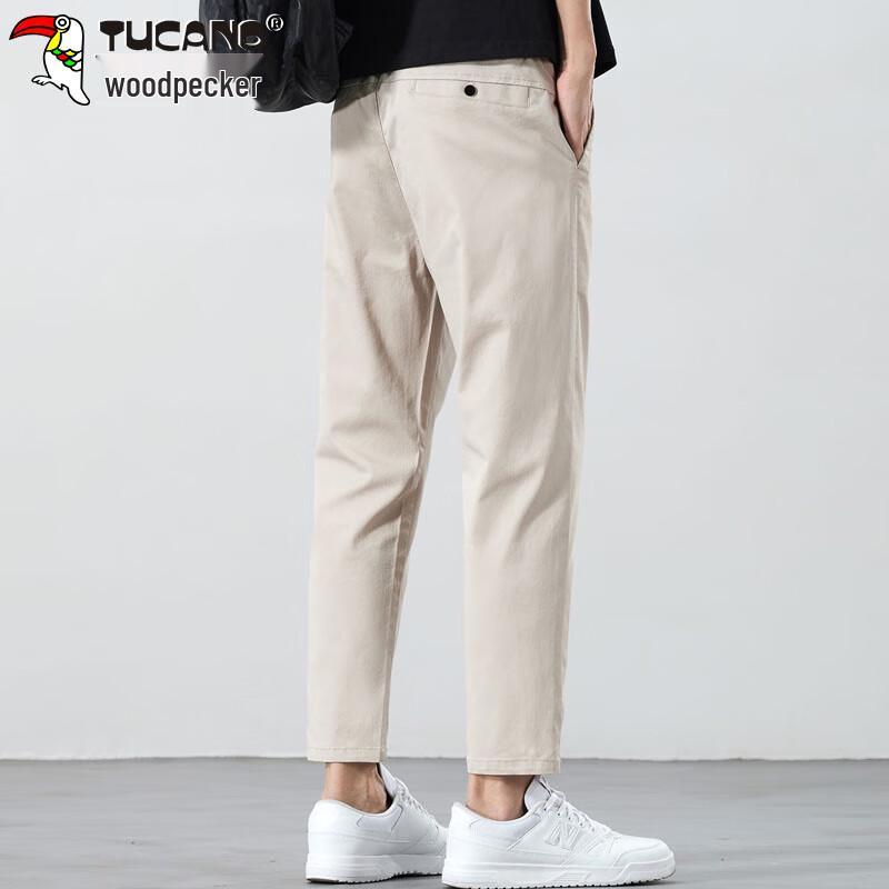 TUCANO Men's Ice Silk Casual Straight Fit Ankle Pants