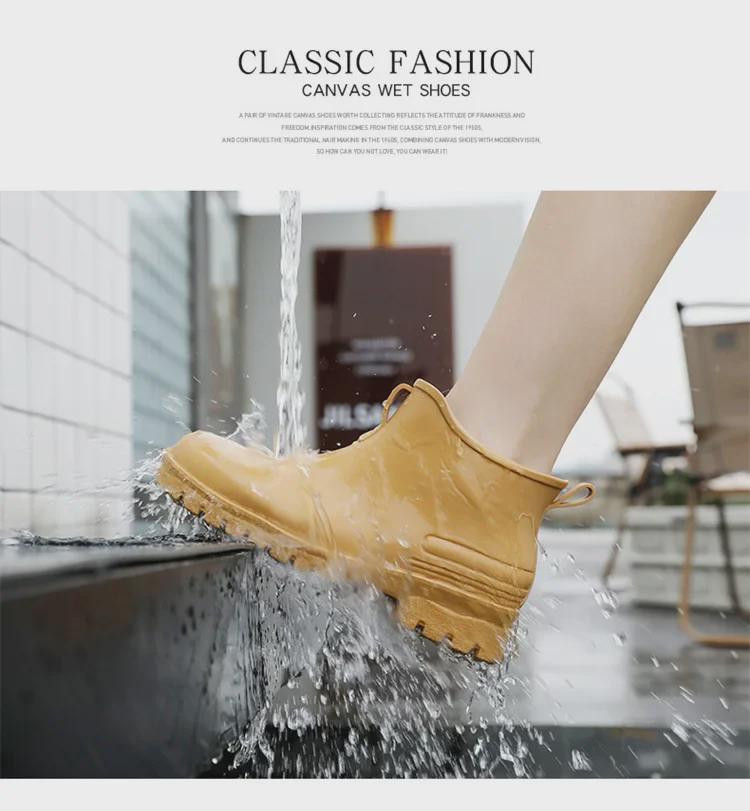 Men's & Women's Non-Slip, Waterproof Rain Boots - Fashionable, Warm, Velvet-Lined Rubber Shoes for Students and Outdoor Wear
