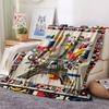 Paris Eiffel Tower Print Flannel Blanket, High quality Comfortable for All Seasons, Home Decor, Warmth and Comfort, Perfect for Christmas Gifts93