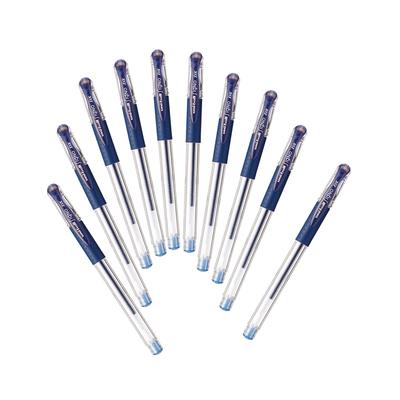Mitsubishi Pencil Gel Ballpoint Signo Ultra Fine 10 Box Pen, Uni-ball Point, 0.28mm, Blue-Black, Pens, UM15128.64