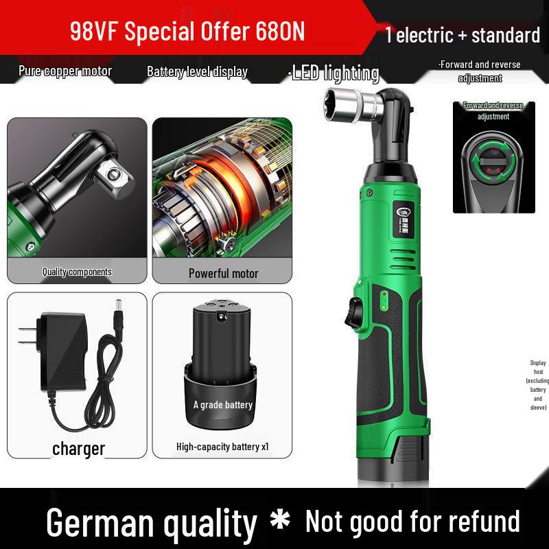 Перезаряжаемый 90° Высокомоментный Трещоточный Ключ для Авторемонта