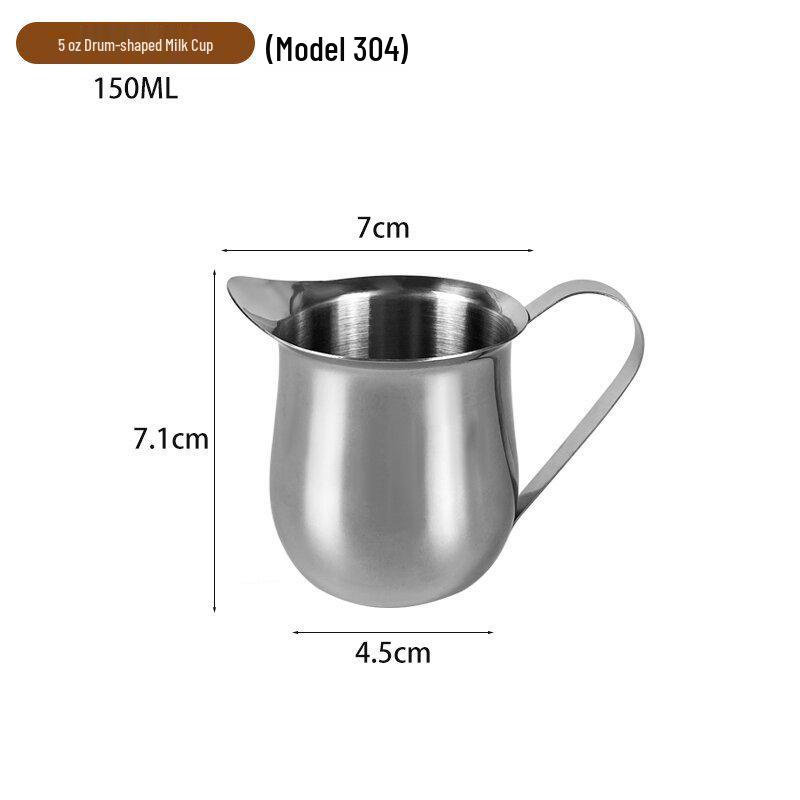 Stainless Steel Milk Pitcher & Latte Art Cup - Espresso & Cocktail Measuring Jug