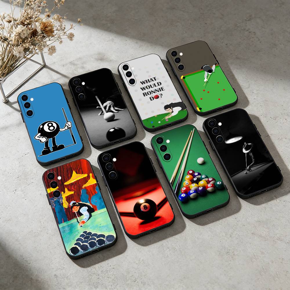 Billiards Snooker Phone Case For Samsung GalaxyA13,21s,22,31,32,52,53,71,72,73,Soft Black Cover