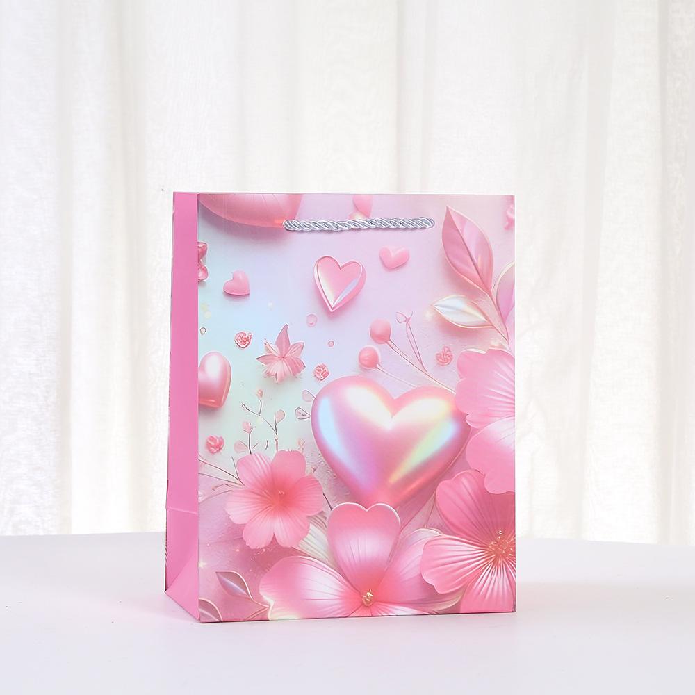 12pcs Heart Design Gift Bags For Valentine’s Day Bridal Shower Wedding Party Bags With Cute Love Heart Print