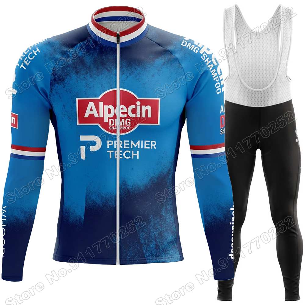 2026 Alpecin Deceuninck Set Maglia Ciclismo Francia Tour Abbigliamento Ciclismo Uomo Autunno Inverno Giacca Bici da Strada Salopette da Ciclismo