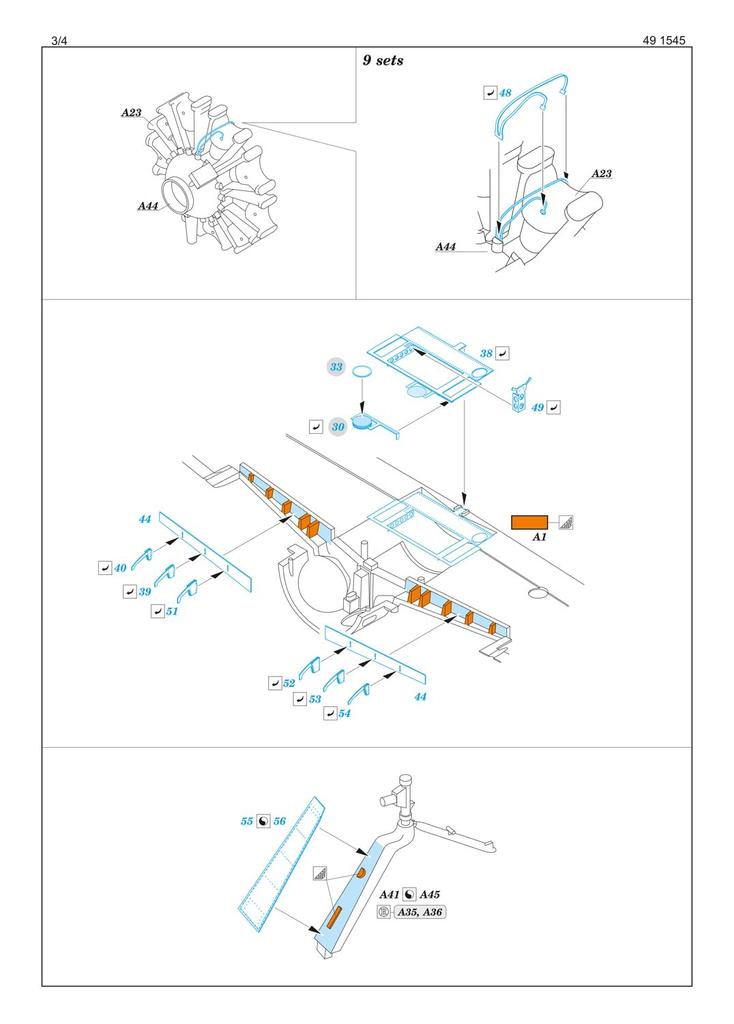 Eduard 1/48 Scale Brewster Buffalo British Type Etched Parts (for Tamiya) Plastic Model Kit Parts EDU491545 (Airplane)