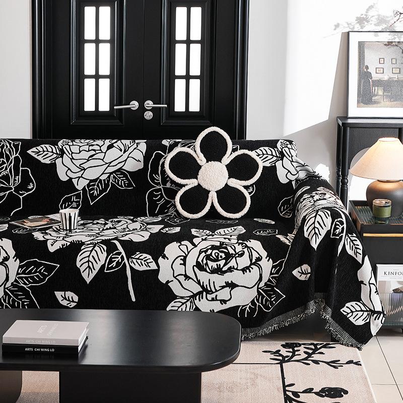 INS Style Sofa Towel Full Cover Cloth Chenille Anti-Scratching Sofa Cover Universal Cover All-Season Universal Seat Cushion Blanket