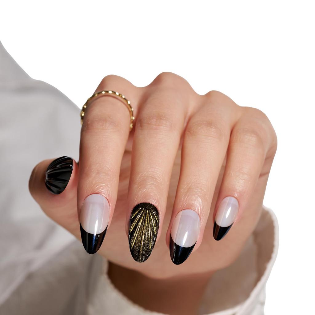 Cat Eye Wearable False Nails - Simple Whitening, Removable, High-End Nail Patches