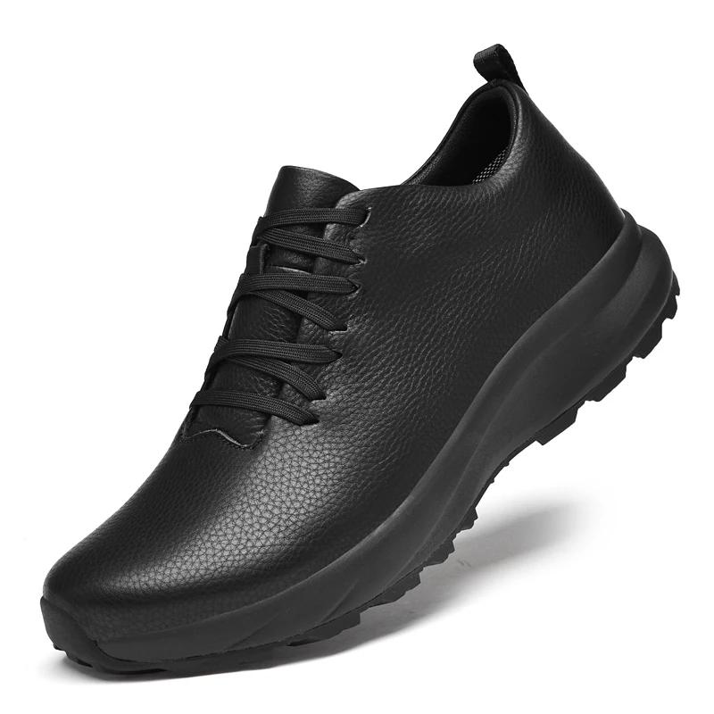 

Men Black leather Hiking Shoes New Waterproof Lightweight Outdoor Sneakers Men Walking Shoes Comfort Non-Slip Wear Resistant 45