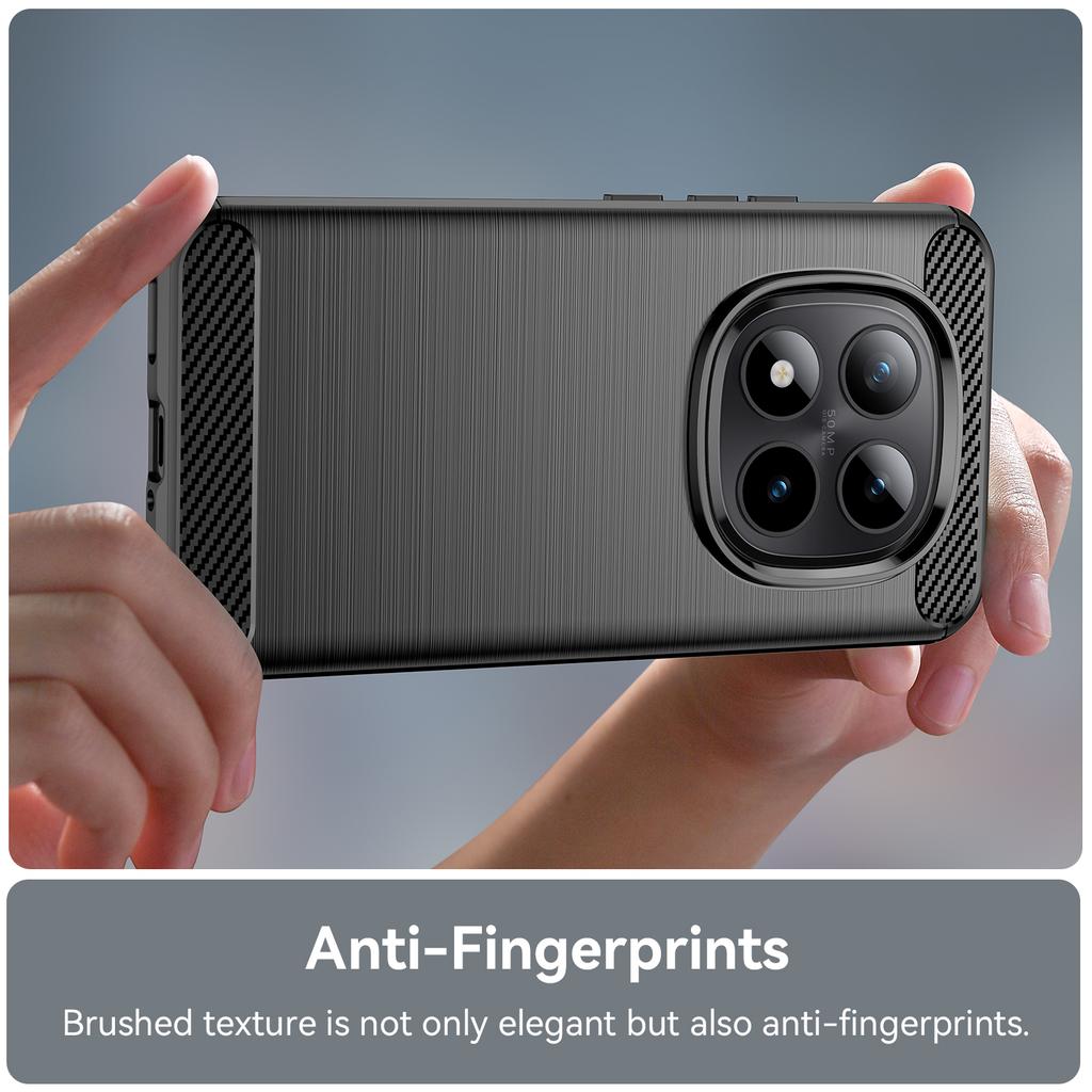 Dla Xiaomi Poco M8 Pro 5G/Redmi Note 15 Pro+ 5G (Światowy) Etui Ochronne Pokrowiec na Telefon Tekstura Włókna Węglowego Szczotkowane