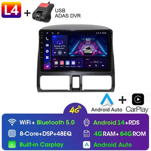 GPS Navi 9 Inch Car Multimedia Radio Video Player for Honda CR-V CRV 2 2001 - 2006 Android OS 4G Bluetooth Carplay Button Lights