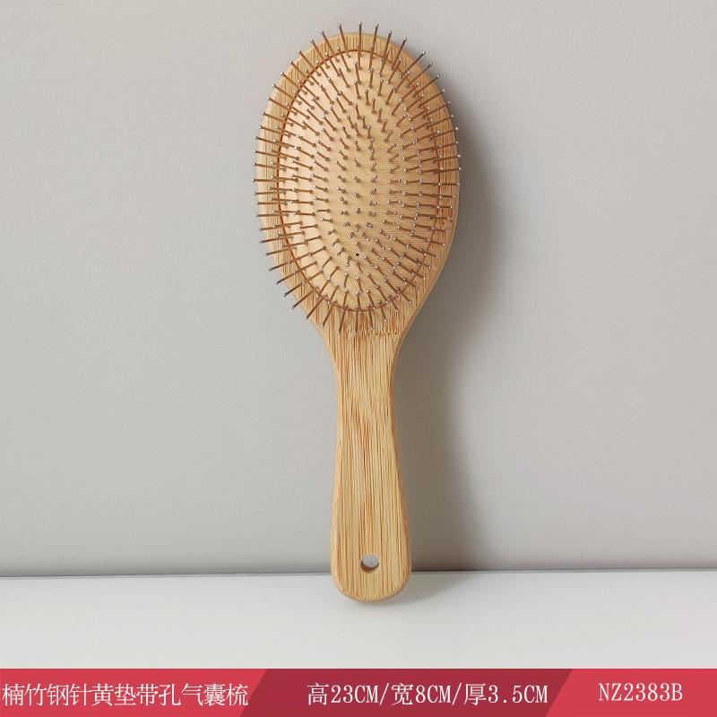 Houten Stalen Naald Luchtkussen Kam Haarborstel Pin Haarborstel Hoofdhuidmassage Verbeter Haar Gezondheid Houten Paddle Ontwarrende Kam