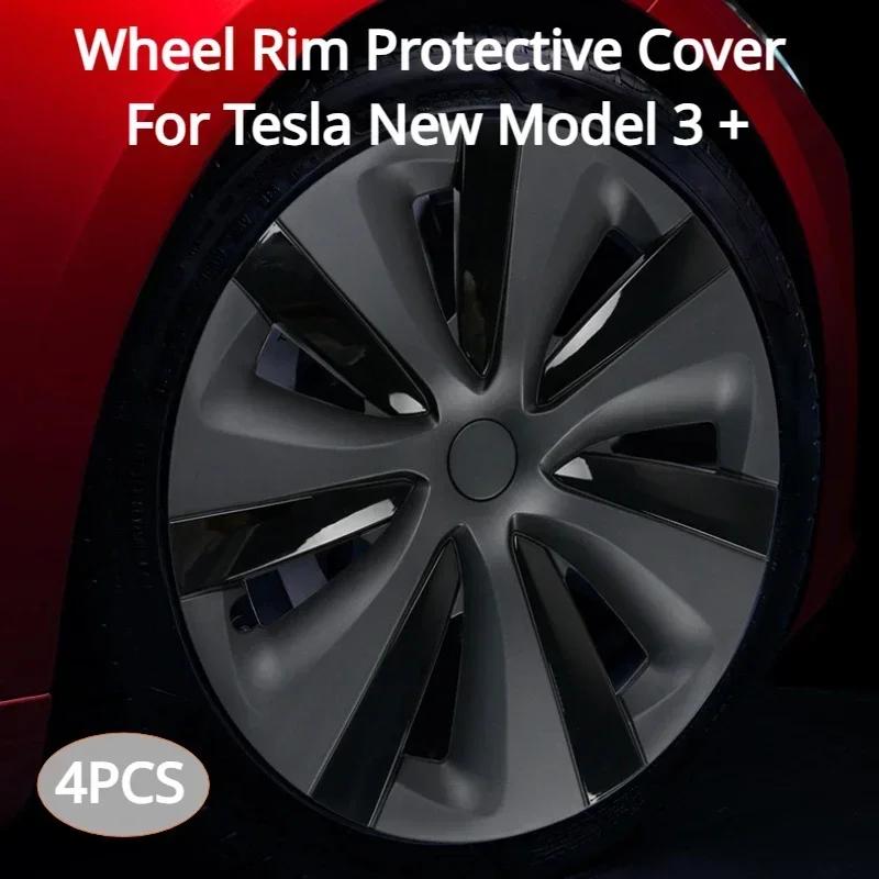 4PCS For TESLA Model 3 Highland 2024 Vehicle Full Coverage Wheel Cover Cap 18 Inches Hubcaps Automobile Replacement Accessories