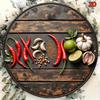 Metal Wall Decor Vintage Kitchen Art Round Rustic Sign Spice Herb Floral Motif 7.87x7 Inch