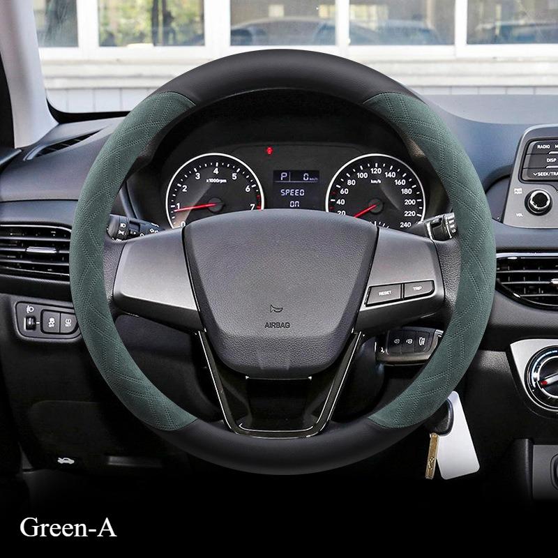 Suede O Round Type Car Steering Wheel Cover for Hyundai Celesta Elantra Verna Anti Slip Decoration Handle Wrap Protector Holder