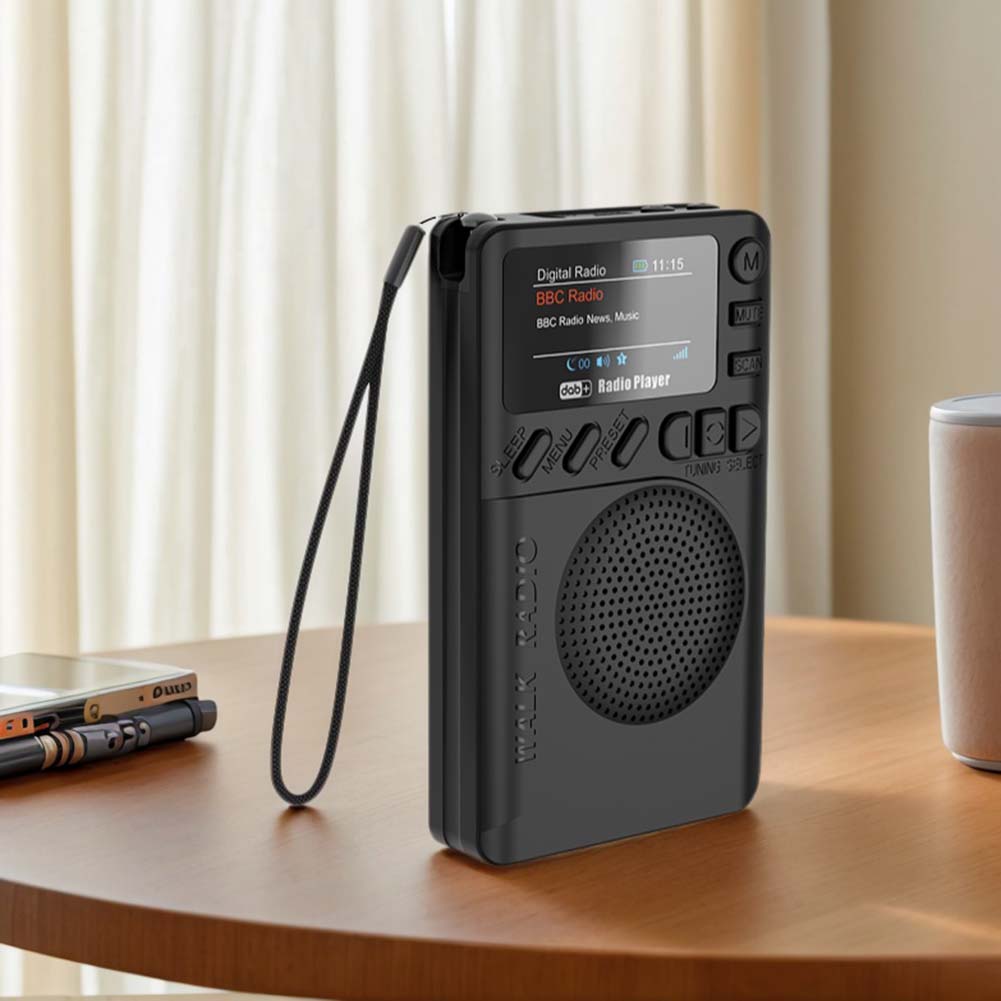 Mini DAB FM Digital Radio with Headphone Jack Portable Radio Speaker Rechargeable MP3 Playback Speaker for Running Sports