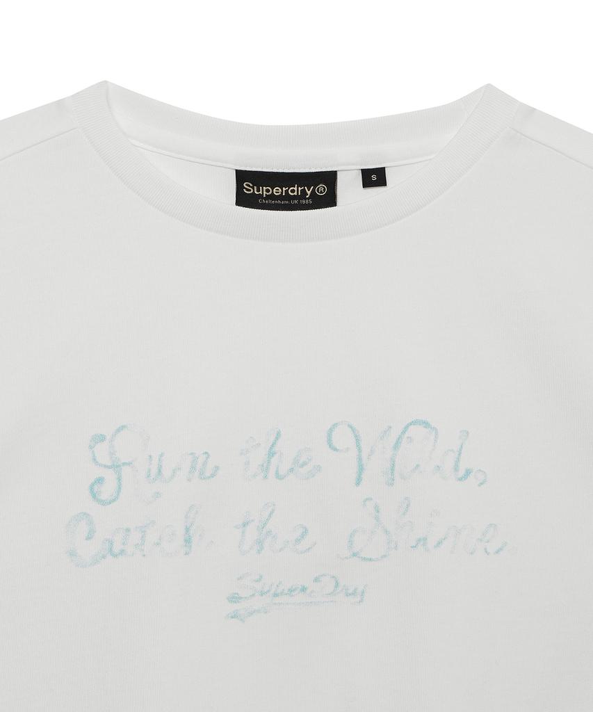 Syupeodeulai Women'S Slogan Logo T-Shirt White Sdfiscq02Wht