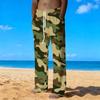 Herren Lockere Lässige Einfarbige Hose Camouflage Muster Gerade Hose