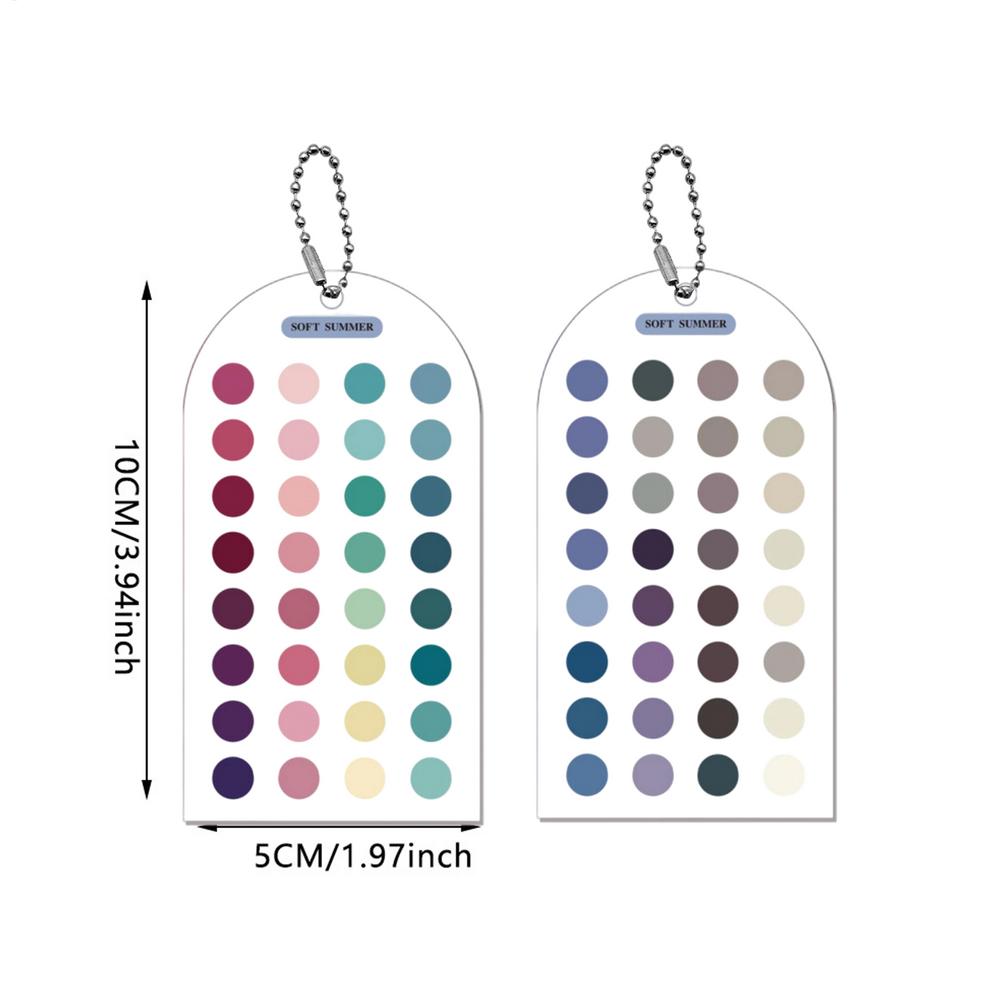 NEW Color Analysis Template Cards 2 Pieces Portable Double-Sided Guide Acrylic Color Matching Guide With Bead Chain For Outfit