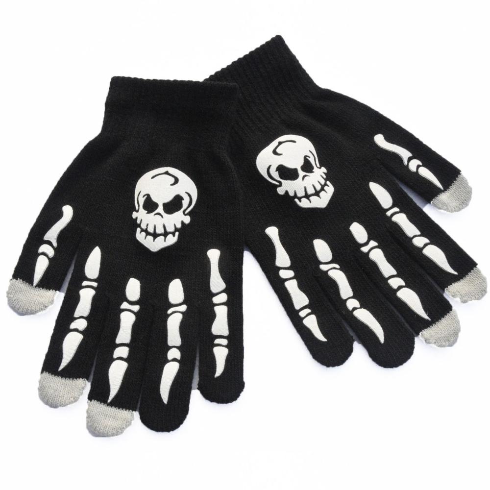 Warm Non Slip Half-finger Gloves Halloween Luminous Mittens Full Finger Gloves Fashion Accessories