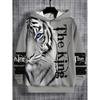 Fashionable 3D Printed Casual Long Sleeved Hooded Sweatshirt, Easy and Comfortable for Outdoor Wear by Lion, Tiger