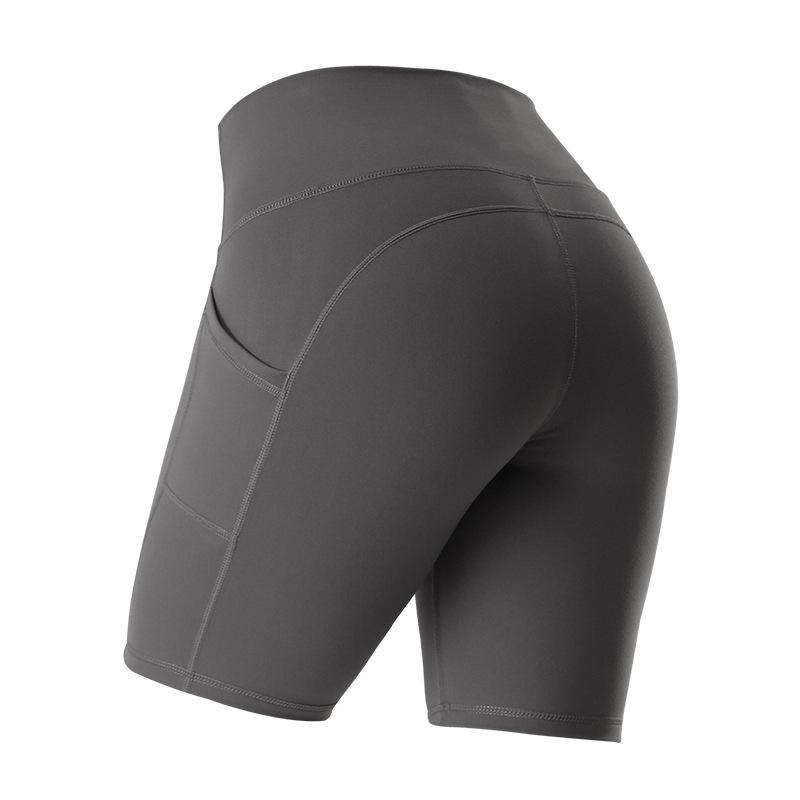 High-Waisted Lulu Style Yoga Cycling Shorts with Pockets - WA47-B