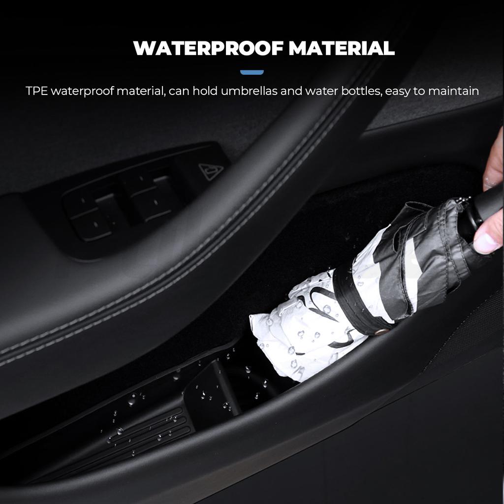 Futhope 4pcs Side Door Storage Box for Tesla New Model Y Juniper 2026 Model YL Tray Organizer Front Door Handle Decoration