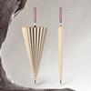 24 Bone Fiber Lotus Bone Wooden Handle Umbrella Men's High-grade Business Thickened Strong  Straight Long Handle Umbrella
